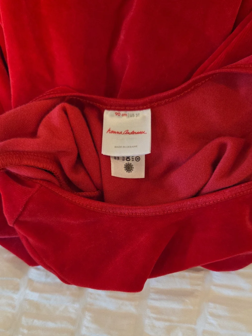 Toddler Girls' 3T Red Velvet Long-Sleeve Dress